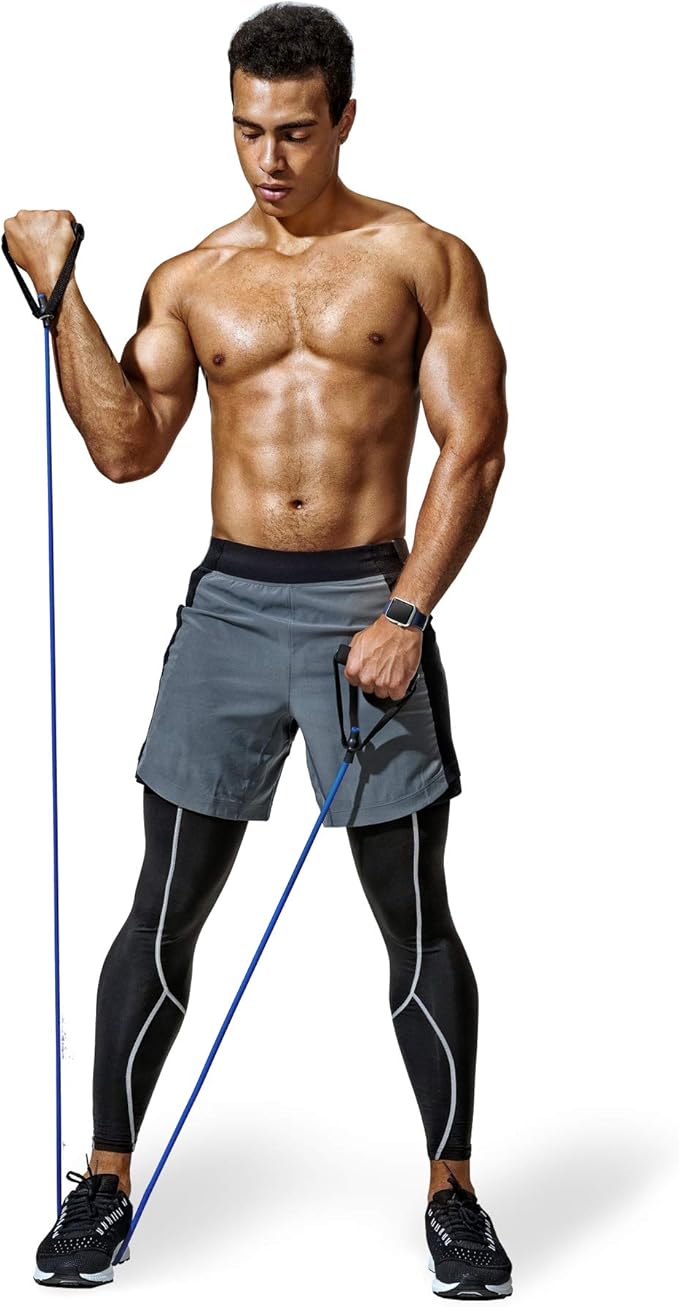 Resistance Bands with Handles and Door Anchor, Gym Resistance Tubes for Strength Training, Exercise Bands for Working Out, Physical Therapy, Home Workouts, Pilates & Crossfit-GravixFit