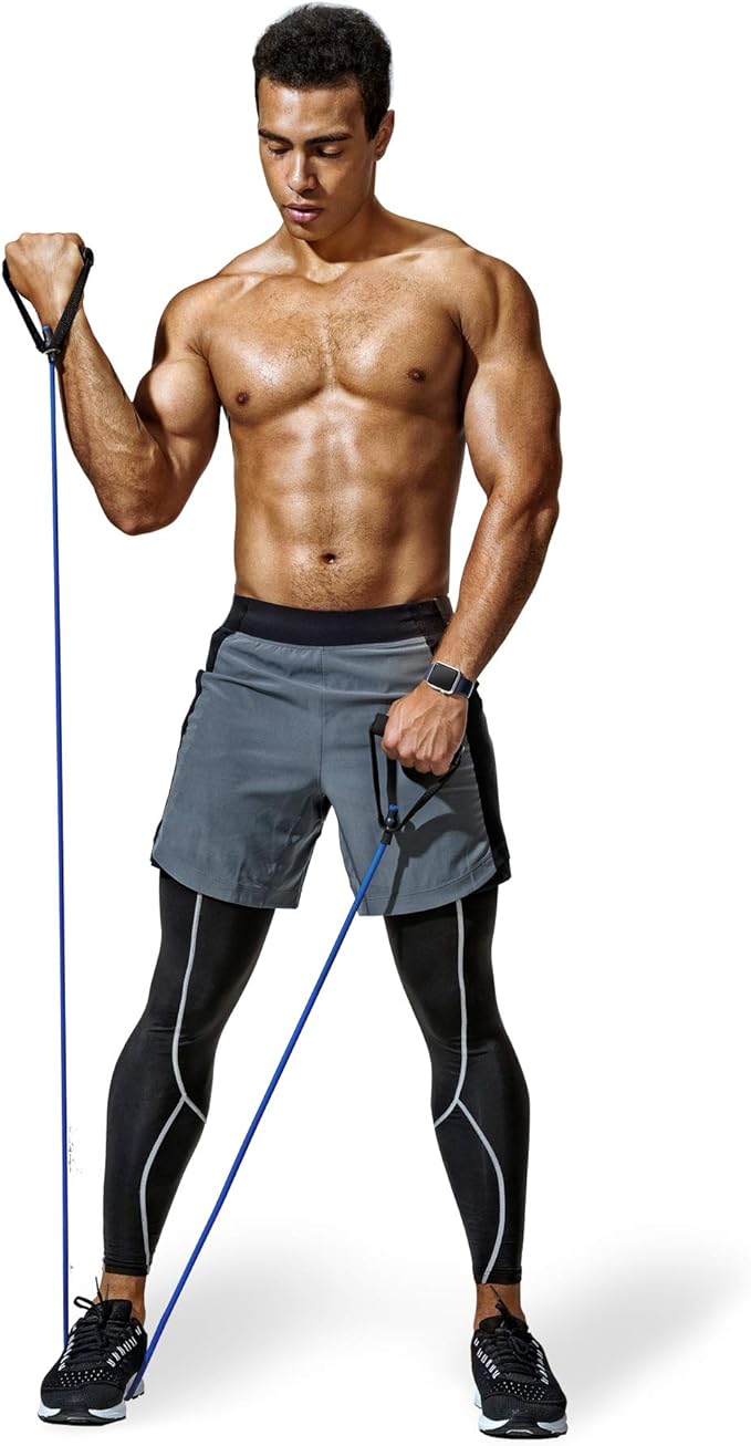 Resistance Bands with Handles and Door Anchor, Gym Resistance Tubes for Strength Training, Exercise Bands for Working Out, Physical Therapy, Home Workouts, Pilates & Crossfit-GravixFit