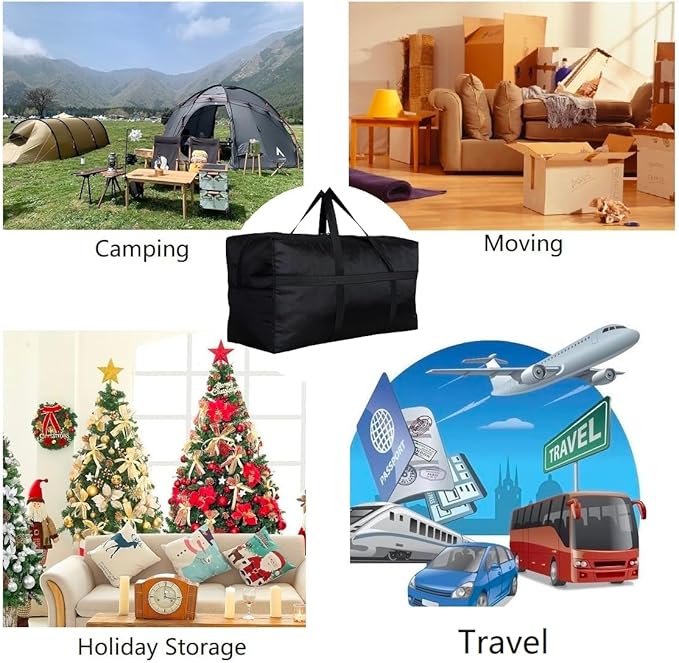 Extra Large Storage Duffle Bag with Zippers and Handles, Big Foldable Duffle Bag for Travel-GravixFit