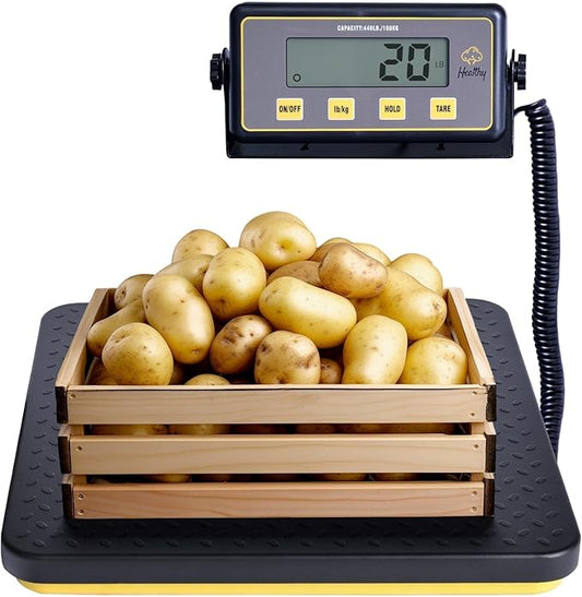 150lbs Commercial Scale Digital Receiving Scale with Anti-Slip Aluminum Platform, High Accuracy Food Scale with Hold/Tare/Auto-Off, Kitchen Scale with LCD Display for Restaurant/Cater-GravixFit