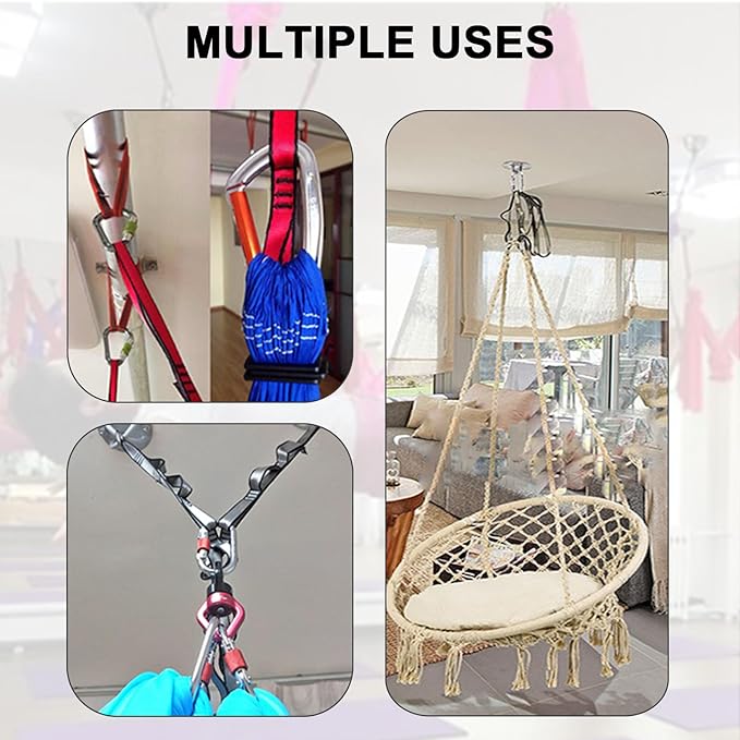 FOSER 2pcs Daisy Chains, Yoga Hammock Extension Strap, Adjustable Nylon Strap Fitness Pilates and Exercise Extend Strap-GravixFit