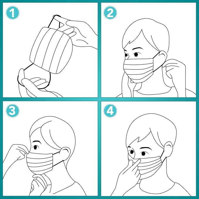 100 PCS Disposable Face Masks, Black Disposable Masks, 3 Ply Protection Face Masks-GravixFit