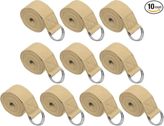 PATIKIL Yoga Strap for Stretching, Cotton Yoga Belt with Adjustable Metal D-Ring Buckle Stretch Band for Fitness Pilates-GravixFit