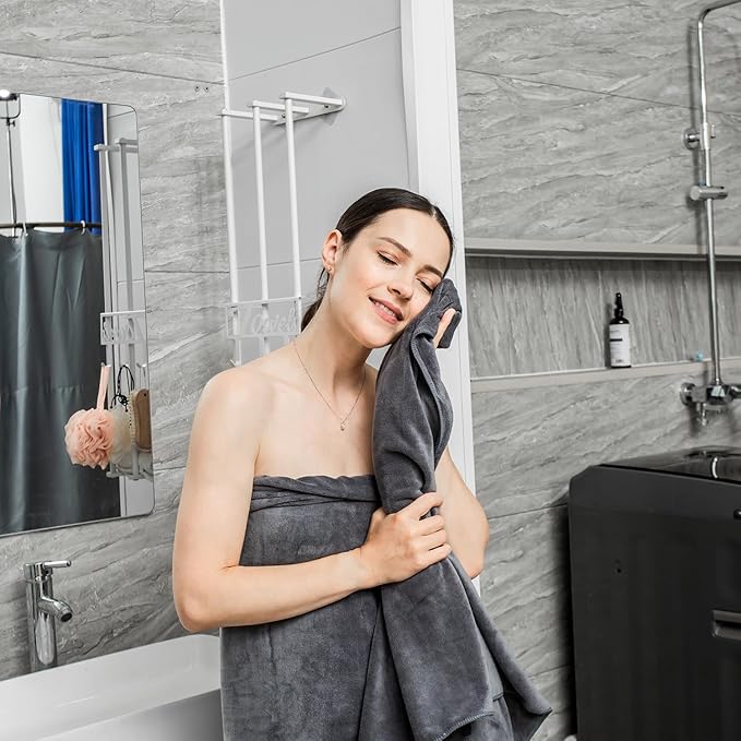 JML Bath Towels, Microfiber Bath Towel Set 6 Pack 30" x 60", Soft Absorbent Microfiber Bathroom Towels for Body, Adult, Aquamarine-GravixFit