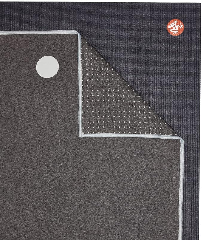 Manduka Yogitoes Yoga Towel – Rubber Grip Dots Non-Slip Bottom, Quick Dry Fitness Towel for Hot Yoga, Pilates, Exercise-GravixFit