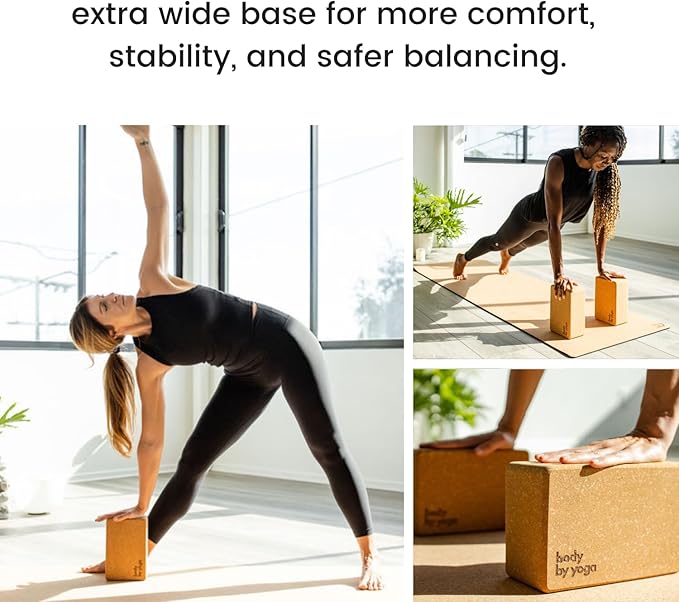 Premium Cork Yoga Blocks - Extra Large Yoga Block 2-Pack or Extra Tall 1-Pack for Inflexible Yogis | Natural, High-Density Cork for Superior Support & Stability | Optional Yoga Strap & Gift Box-GravixFit