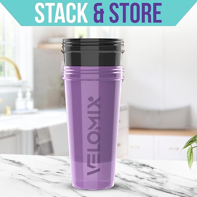 '-2 Pack- 28 oz Protein Shaker Bottles for Protein Mixes - 2x Wire Whisk | Leak Proof Shaker Cups for Protein Shakes | Protein Shaker Bottle Pack | Shakers for Protein Shakes-Purple&Black-GravixFit