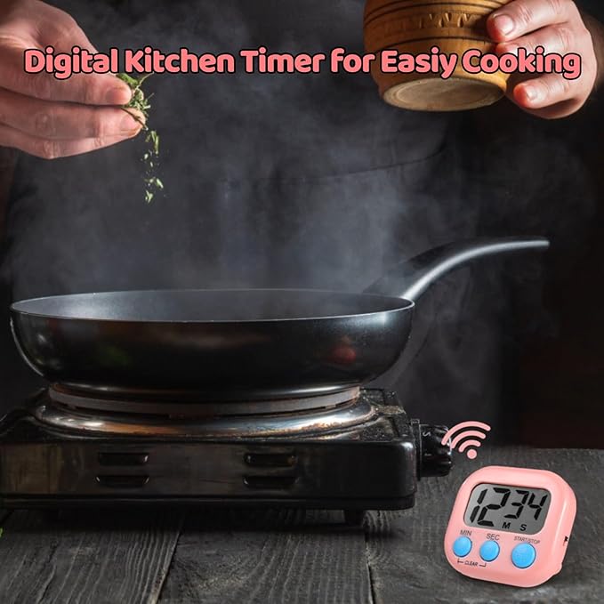 12 PCS Bulk Digital Timer, Timers for Classroom, On/Off Switch Minute Second Countdown Big LCD Display Timer, Loud Alarm for Exercise Cook Baking Teacher-GravixFit