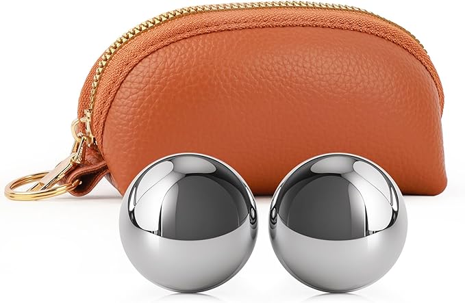 1.5-inch Baoding Balls with Chime: Stainless Steel Baoding Balls, Hand Massage, Meditation Balls — Suitable for Home/Office Exercise, Stress Relief, Anxiety Reduction, and as Holiday Gifts-GravixFit