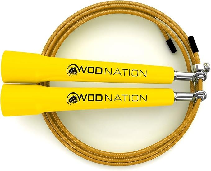 WOD Nation Adjustable Speed Jump Rope For Men, Women & Children - Blazing Fast Fitness Skipping Rope Perfect for Boxing, MMA, Endurance-GravixFit