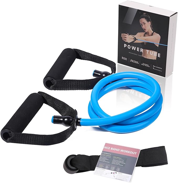 Resistance Bands with Handles for Working Out Women and Men, Exercise Bands with Door Anchor, Stretch Bands for Home Workouts, Simple Guide Included-GravixFit