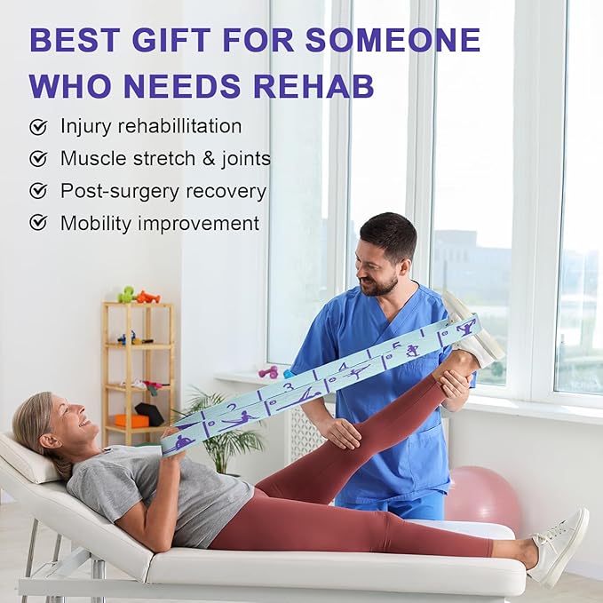 Elastic Yoga Stretching Strap with Loops, CEILIWEN Stretch Straps For Physical Therapy, Pilates Stretch Band, Elastic Exercise Bands, Leg Stretching Strap, Stretch Resistance Bands For Exercise-GravixFit