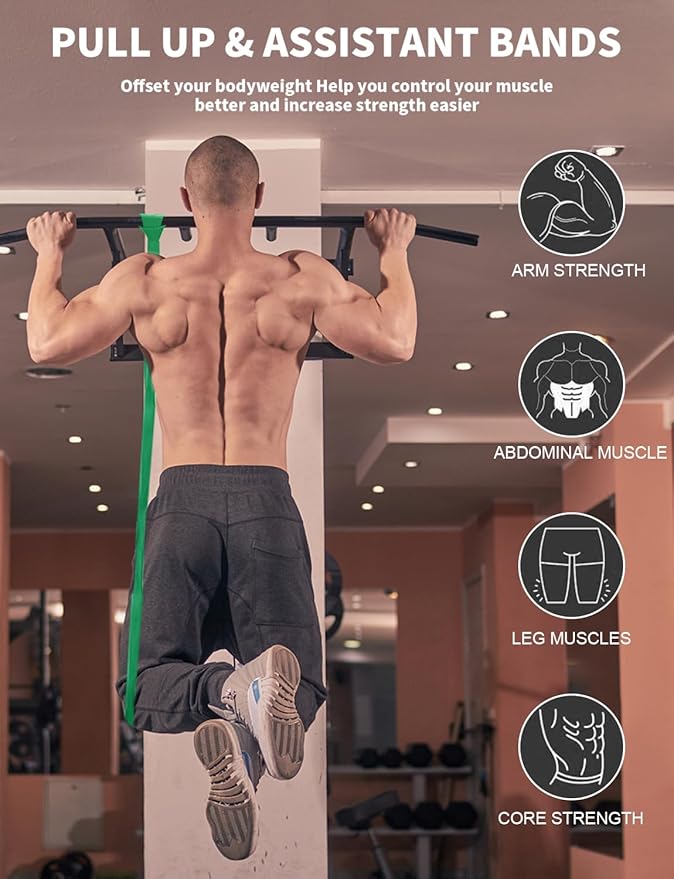 Pull Up Bands, Resistance Bands, Pull Up Assistance Bands Set for Men & Women, Exercise Workout Bands for Working Out, Body Stretching, Physical Therapy, Muscle Training-GravixFit