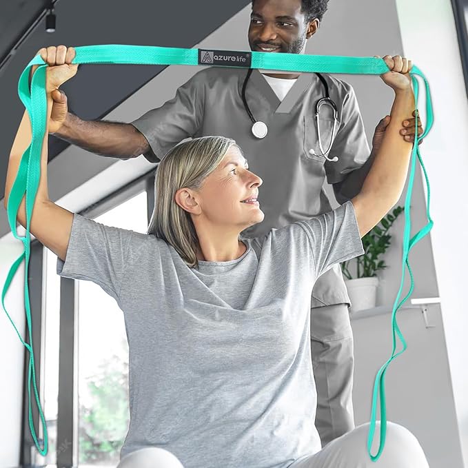 Premium Durable Stretch Straps with Loops, Stretching Strap for Physical Therapy, Multi-Loop Yoga Strap Fitness Exercise Strap for Yoga, Pilates, Dance, Flexibility&Exercise-GravixFit