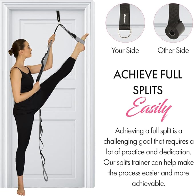 10-Loop Yoga Strap with Door Anchor – Stretch Strap for Flexibility, Deep Stretching, and Improved Balance – Perfect Yoga Accessory for All Fitness Levels-GravixFit