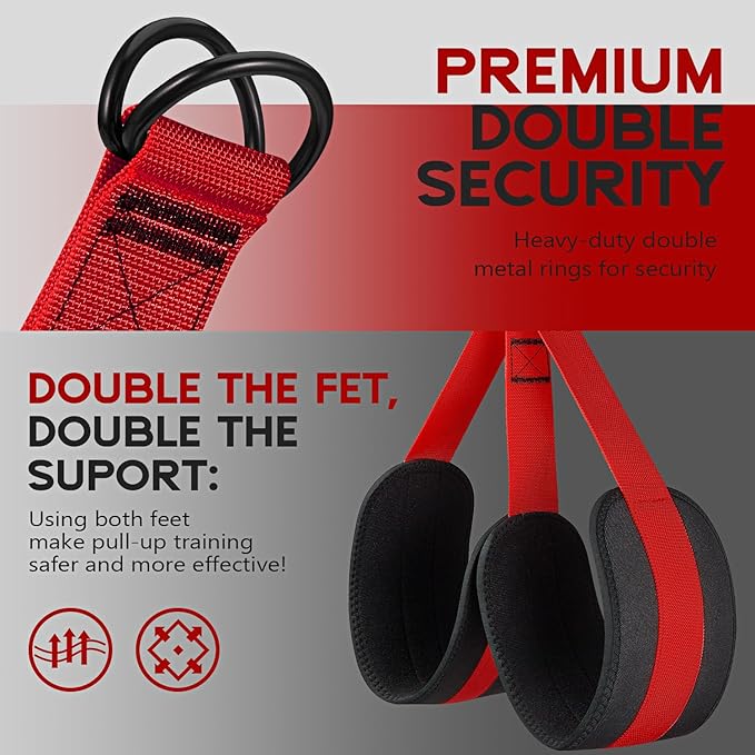 Pull Up Assistance Bands, Adjustable Heavy Duty Resistance Band for Pull Up, 3 Pull Up Bands, Comfortable Fabric Feet/Knee Rest, Assistance Bands for Pull-Up, Home Fitness, Body Stretching-GravixFit