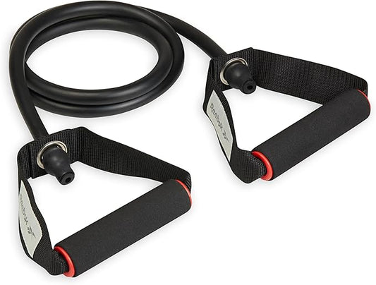 Reebok Resistance Tube Full Body Workout, Warm-Up & Strength Training Resistance Bands with Handles, Non-Slip Stretch Bands for Exercise, Fitness Bands for Men & Women-GravixFit