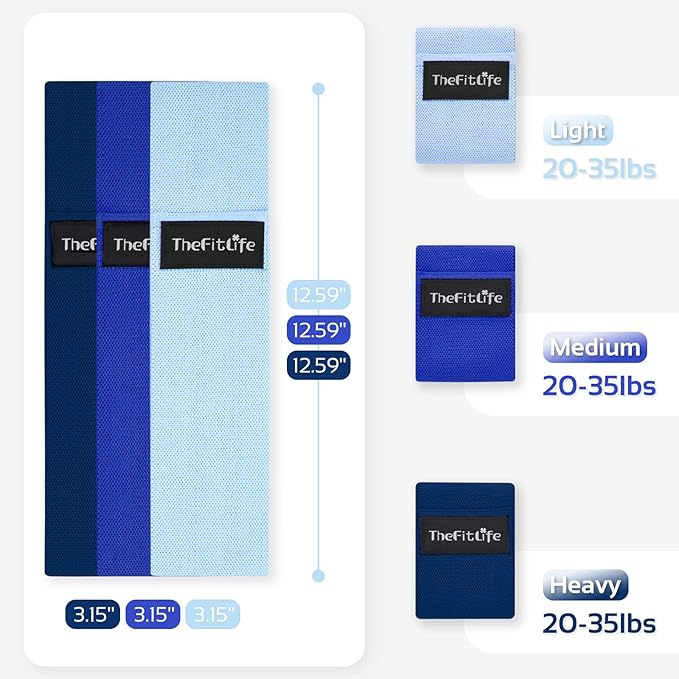 TheFitLife Resistance Exercise Bands for Women - Fabric Workout Bands for Booty, Hip, Glute, Leg, Thigh, Squat, Butt Lift Excersize and Fitness Loop Bands for Home Gym-GravixFit