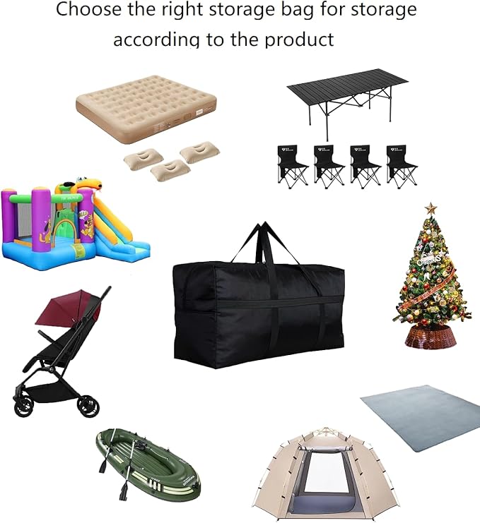 Extra Large Storage Duffle Bag with Zippers and Handles, Big Foldable Duffle Bag for Travel-GravixFit