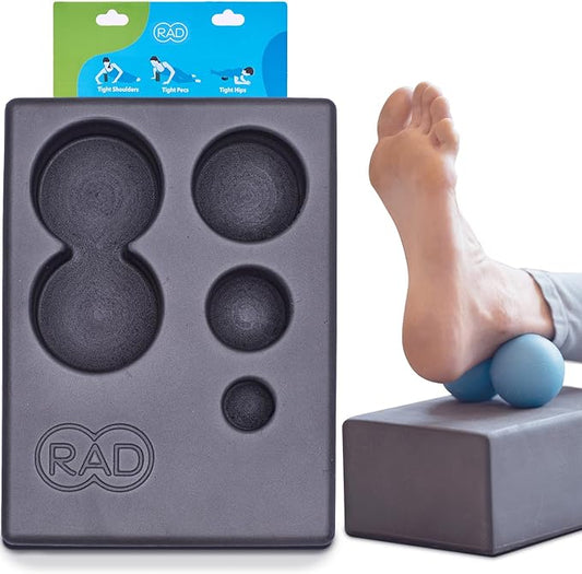 RAD Block – Multi-Use EVA Foam Yoga Block with Storage for Massage Balls for Myofascial Release -Travel-Friendly Pilates & Exercise Prop for Elevation & Support-GravixFit