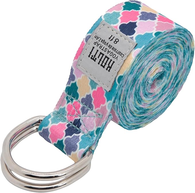 Yoga Exercise Adjustable Straps 8FT with Durable D-Ring for Pilates & Gym Workouts | Hold Poses, Stretch, Improve Flexibility & Maintain Balance-GravixFit