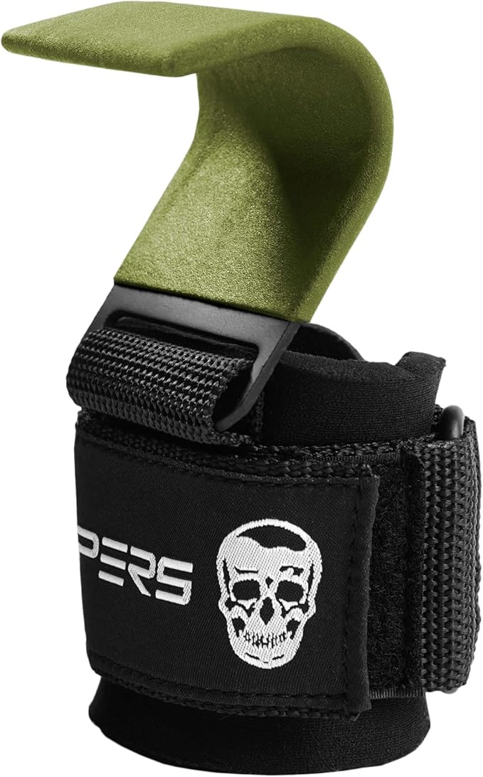 Gymreapers Weight Lifting Hooks (Pair), Heavy Duty Power Wrist Straps Hand Grip Support For Deadlifts, Pull Ups, Shrugs - Gym Gloves For Men and Women-GravixFit