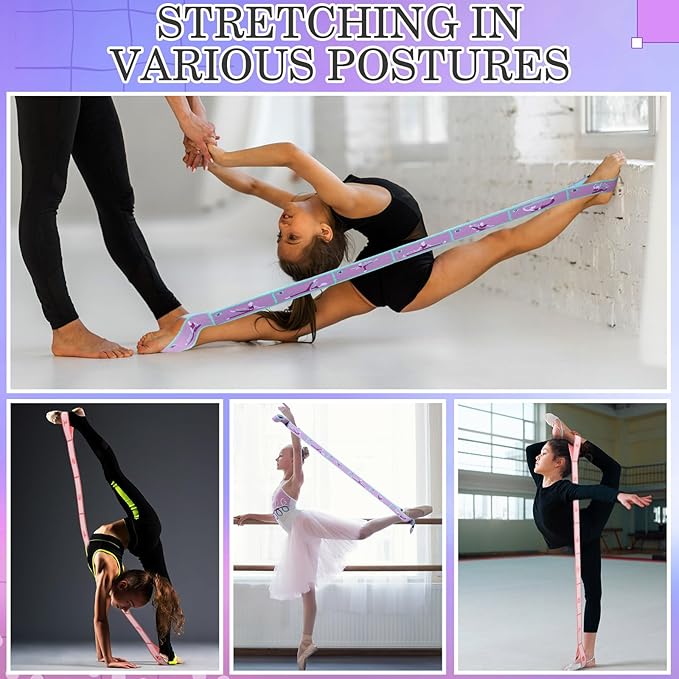 Stretch Strap for Kids Elastic Gymnastics Stretching Ballet Dance Band with 8 Loops Adjustable Exercise Training Resistance Strap for Children Stuff Pilates Latin Yoga Equipment-GravixFit