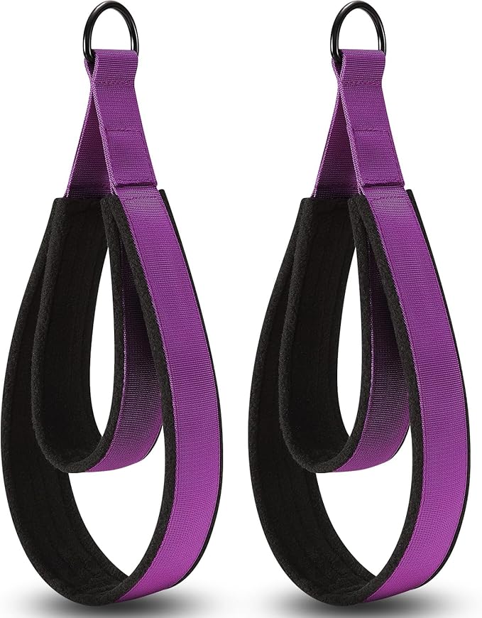 TOBWOLF Pilates Straps - Double Loop D-Ring Straps for Reformer, Padded, Home Gym Workout-GravixFit