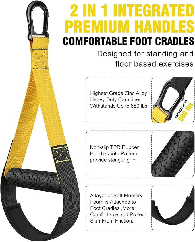 Home Resistance Training Kit, Resistance Trainer Fitness Straps for Full Body Workout, Bodyweight Resistance Bands with Handles, Door Anchor, Heavy Duty Exercise Bands for Home Gym Workout Equipment-GravixFit