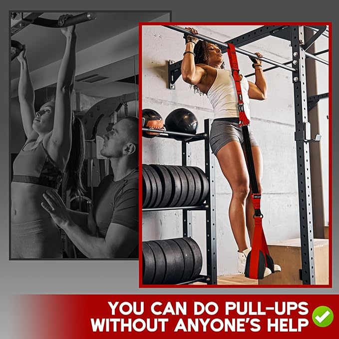 Pull Up Assistance Bands, Adjustable Heavy Duty Resistance Band for Pull Up, 3 Pull Up Bands, Comfortable Fabric Feet/Knee Rest, Assistance Bands for Pull-Up, Home Fitness, Body Stretching-GravixFit