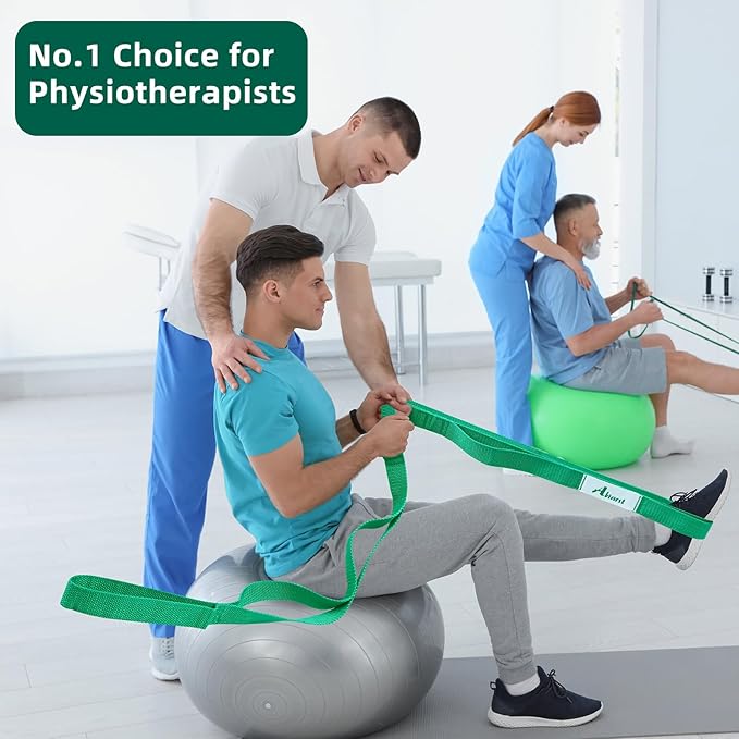 Stretching Strap Yoga Straps for Physical Therapy, 10 Loops Non-Elastic Stretch Band for Pilates, Flexibility, Exercise and Gymnastics-GravixFit