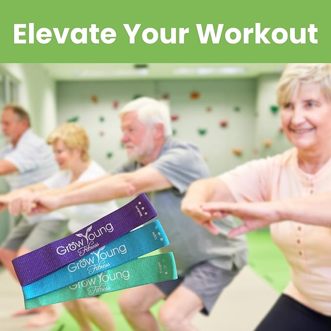 Grow Young Fitess Premium Exercise Bands - 3 Resistance Bands + 1 Storage Bag-GravixFit