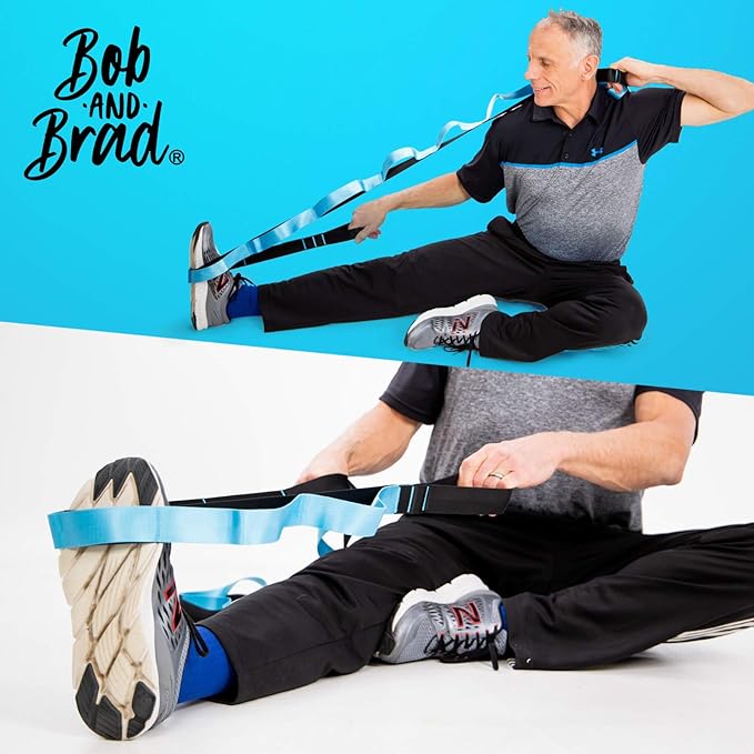 BOB AND BRAD 12 Loop Yoga Stretch Strap - Non-elastic for Stretching, Physical Therapy, Pilates, Dance, Gymnastics, and Athletic Trainers With Carry Bag-GravixFit