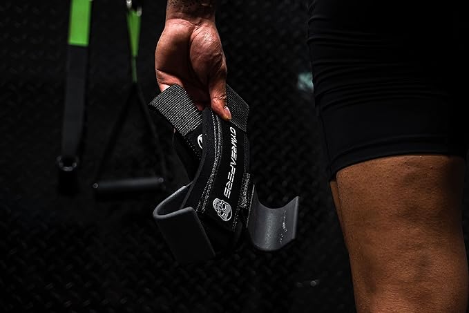 Gymreapers Weight Lifting Hooks (Pair), Heavy Duty Power Wrist Straps Hand Grip Support For Deadlifts, Pull Ups, Shrugs - Gym Gloves For Men and Women-GravixFit