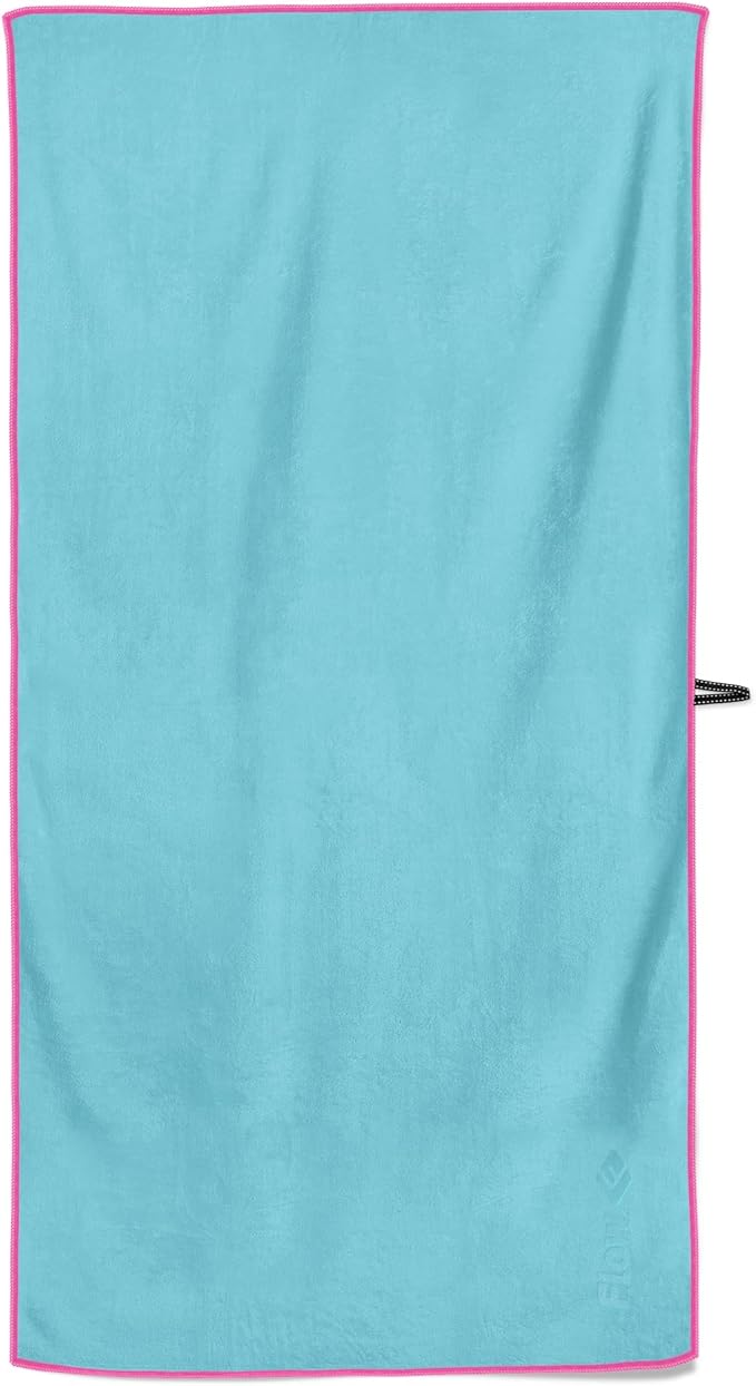 Flow Hydro Sport Towel - Microfiber Quick Dry Swimming Towels for Swim, Pool, Triathlon, and Other Water Sports in Medium, Extra Large, and Hooded Sizes (Aqua, X-Large (72" x 40"))-GravixFit