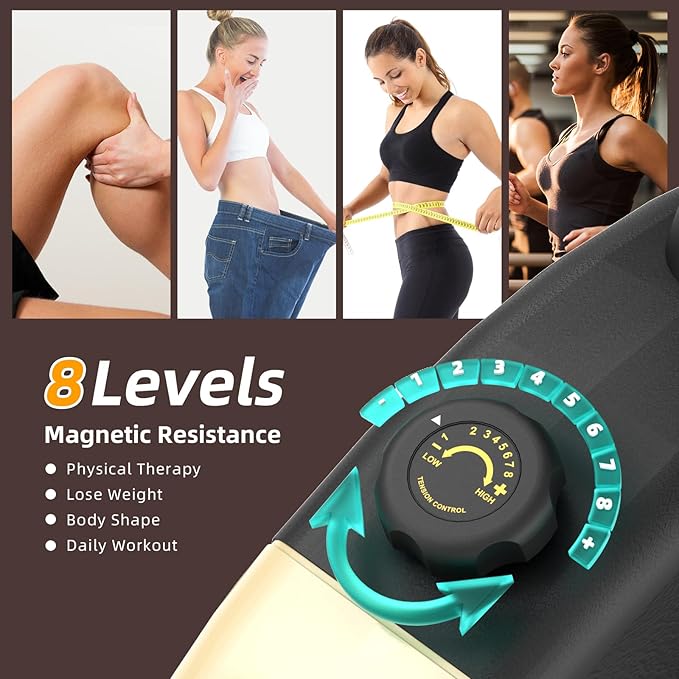 VANSWE Recumbent Exercise Bike for Adults Seniors - Recumbent Bikes for Home with Magnetic Resistance, Bluetooth and App Connectivity, Pulse Sensor-GravixFit