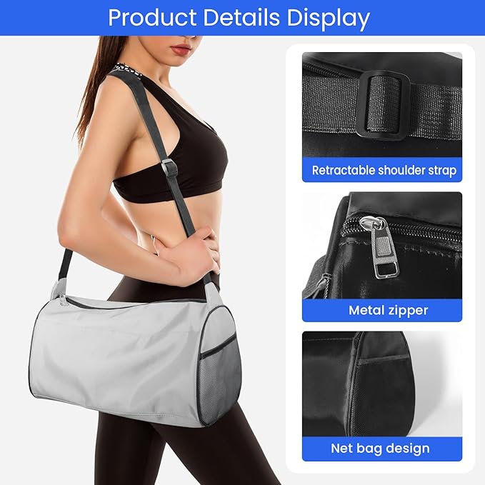 C&F BOGMOST Small Gym Bag for Women & Men,Small Lightweight Duffel Bag Carry On Bags Mini Duffel Travel Bag Waterproof Sports Bags for Workout/Sport/Travel, Dark green-GravixFit