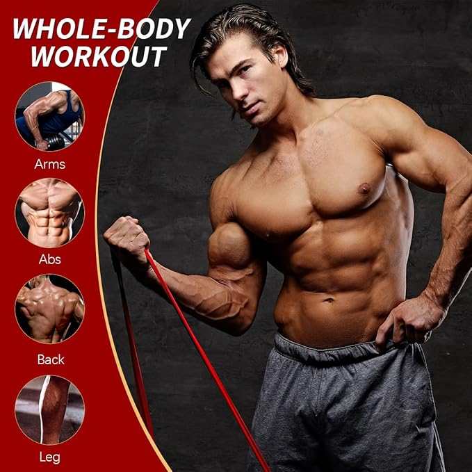 WHATAFIT Resistance Bands, Pull Up Assistance Bands, Exercise Bands, Workout Bands Set for Men and Women Home Fitness, Body Stretching, Strength Training, Physical Therapy-GravixFit