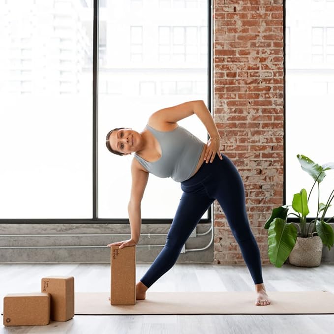 Premium Cork Yoga Blocks - Extra Large Yoga Block 2-Pack or Extra Tall 1-Pack for Inflexible Yogis | Natural, High-Density Cork for Superior Support & Stability | Optional Yoga Strap & Gift Box-GravixFit