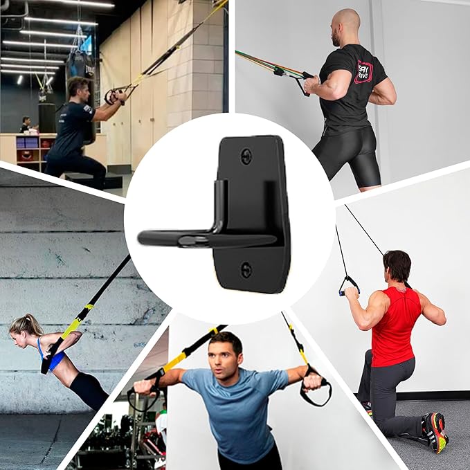 Resistance Band Wall Anchor, Squats Workout Equipment, 3PCS Resistance Band Anchor Mount System, Arm Workout at Home Fitness Equipment, Home Gym Wall Anchor for Strength Training, Physical Therapy-GravixFit