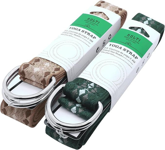 Yoga Exercise Adjustable Straps 8FT with Durable D-Ring for Pilates & Gym Workouts | Hold Poses, Stretch, Improve Flexibility & Maintain Balance-GravixFit
