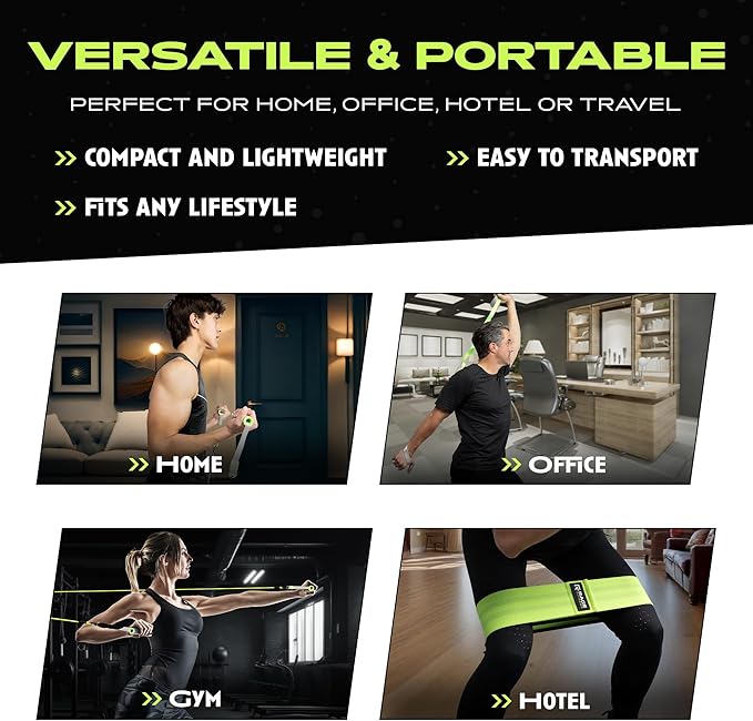 Ex Kit Home Gym Equipment with Carry Bag - 10Pcs Resistance Bands Kit with Handles, Door Anchor, Jump Rope, Booty Bands & More – Full Body Workout Bands Set for Strength, Cardio & Flexibility-GravixFit