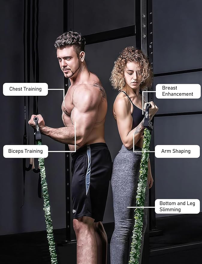 Natural Latex 3-Hole Resistance Stretcher,Chest Expander Stretch Bands for Men,2025 New 3-Way Natural Latex Resistance Band-GravixFit