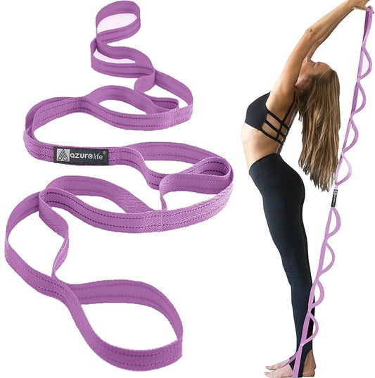 Premium Durable Stretch Straps with Loops, Stretching Strap for Physical Therapy, Multi-Loop Yoga Strap Fitness Exercise Strap for Yoga, Pilates, Dance, Flexibility&Exercise-GravixFit