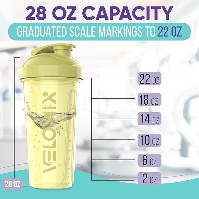 '-6 PACK- 28 oz Protein Shaker Bottle for Protein Mixes - 6x Wire Whisk | Leak Proof Shaker Cups for Protein Shakes | Protein Shaker Bottle Pack | Protein Shake Cup (Pastel Power Series)-GravixFit
