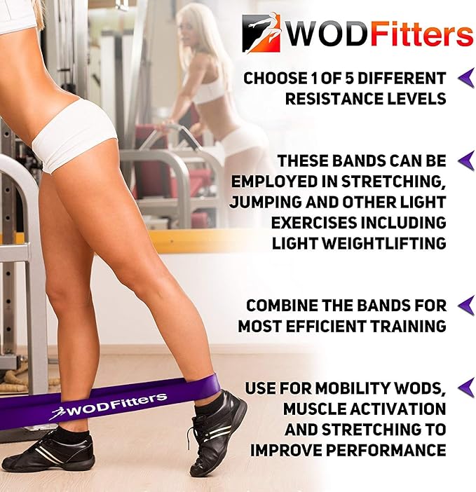 WODFitters Pull Up Assistance Band for Stretching, Mobility Workouts, Warm Up, Recovery, Powerlifting, Home Fitness and Exercise…-GravixFit