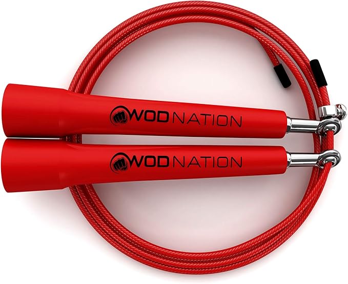 WOD Nation Adjustable Speed Jump Rope For Men, Women & Children - Blazing Fast Fitness Skipping Rope Perfect for Boxing, MMA, Endurance-GravixFit