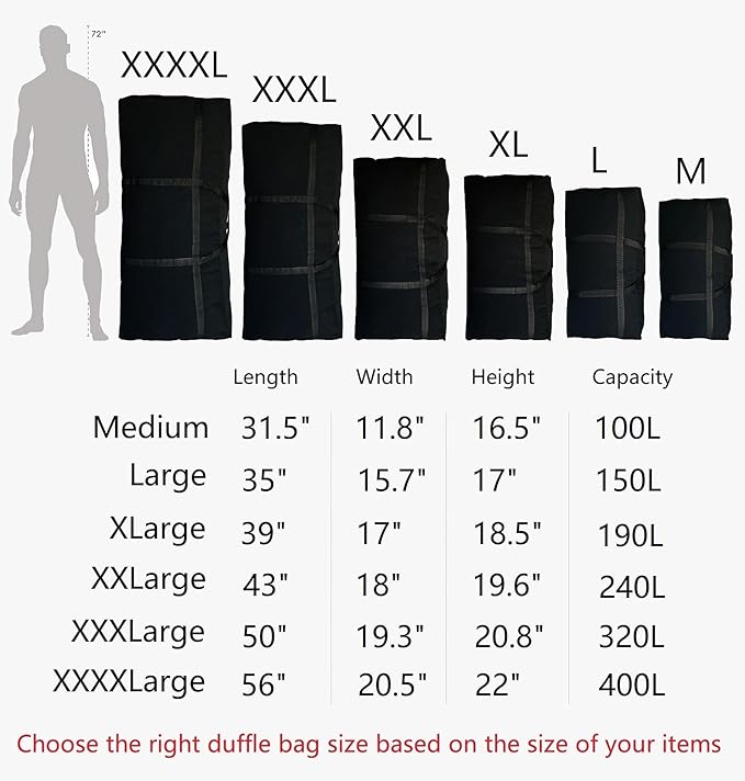 Extra Large Storage Duffle Bag for Travel, Big Foldable XL Duffle Bag for Traveling - Black-GravixFit