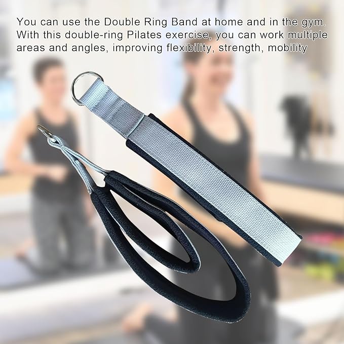 Pilates Double Loop Straps for Reformer, D Ring Straps Handle, Yoga Exercise Straps, 2 PCS-GravixFit