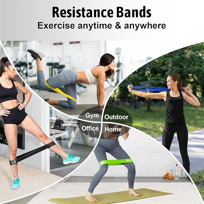 Resistance Bands for Working Out, Exercise Bands Resistance Bands Set with 5 Resistance Levels, Multi-Colored Workout Bands for Indoor & Outdoor Fitness, Leg Strength Training, Yoga-GravixFit
